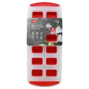 Wholesale - Edge 2pk Silicone Ice Cube Tray Jumbo Square Red C/P 12, UPC: 843018101754